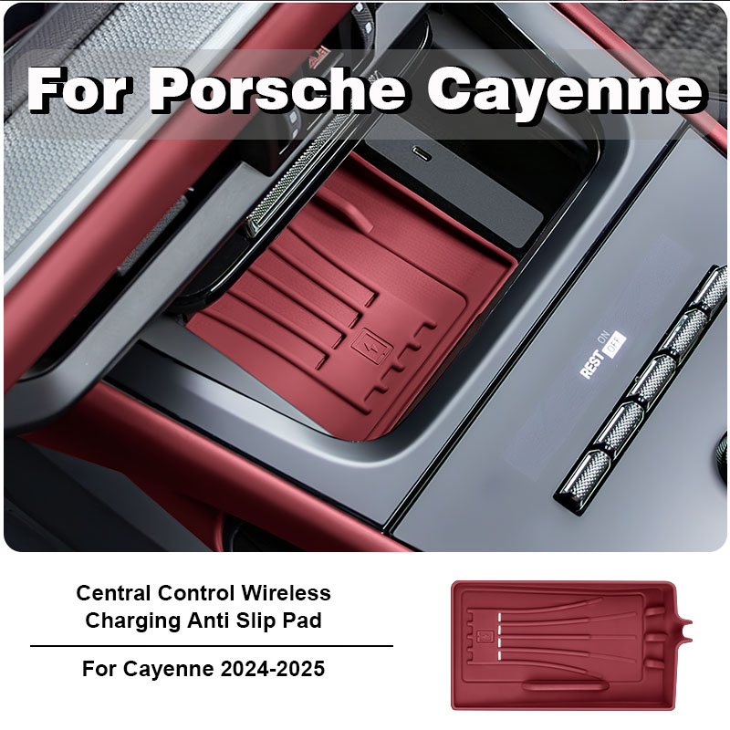 Wireless Charging Pad - Para porsche cayenne 2018-2025 silicone suporte