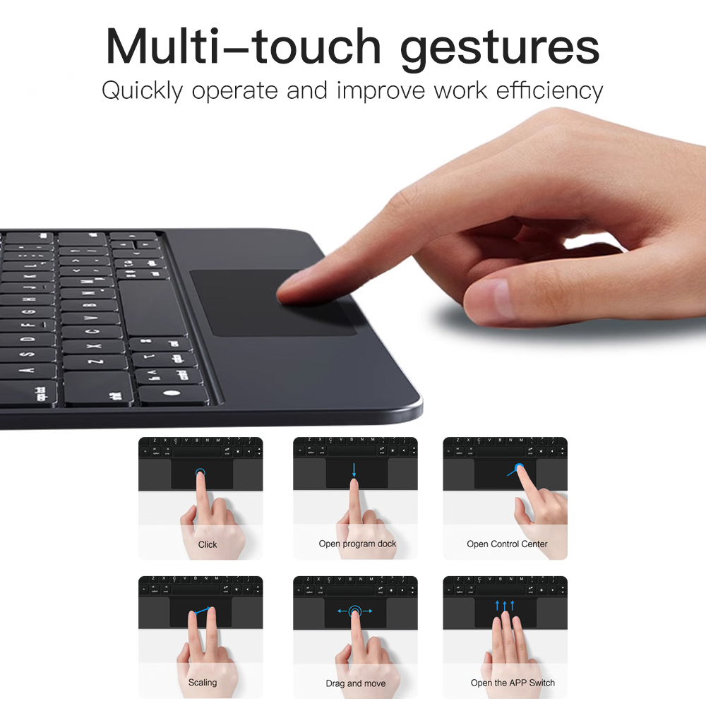 Teclado Mágico com Painel Touc - Tablet Keyboard Case avaliação e preço